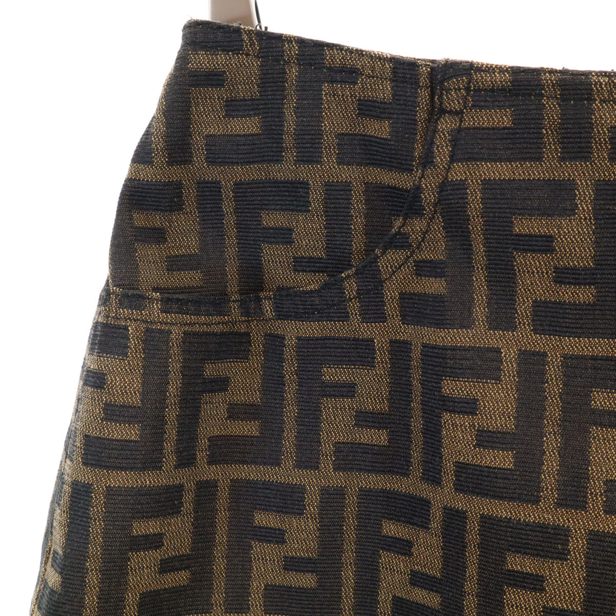 FENDI フェンディ 90s イタリア製 オールド ズッカ柄 ミニスカート 40 ブラウン レディース