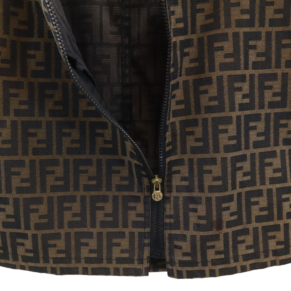 FENDI フェンディ 90s イタリア製 オールド ズッカ柄 ミニスカート 40 ブラウン レディース