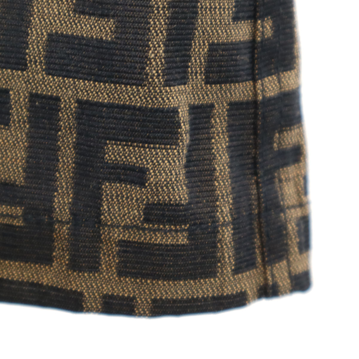 FENDI フェンディ 90s イタリア製 オールド ズッカ柄 ミニスカート 40 ブラウン レディース