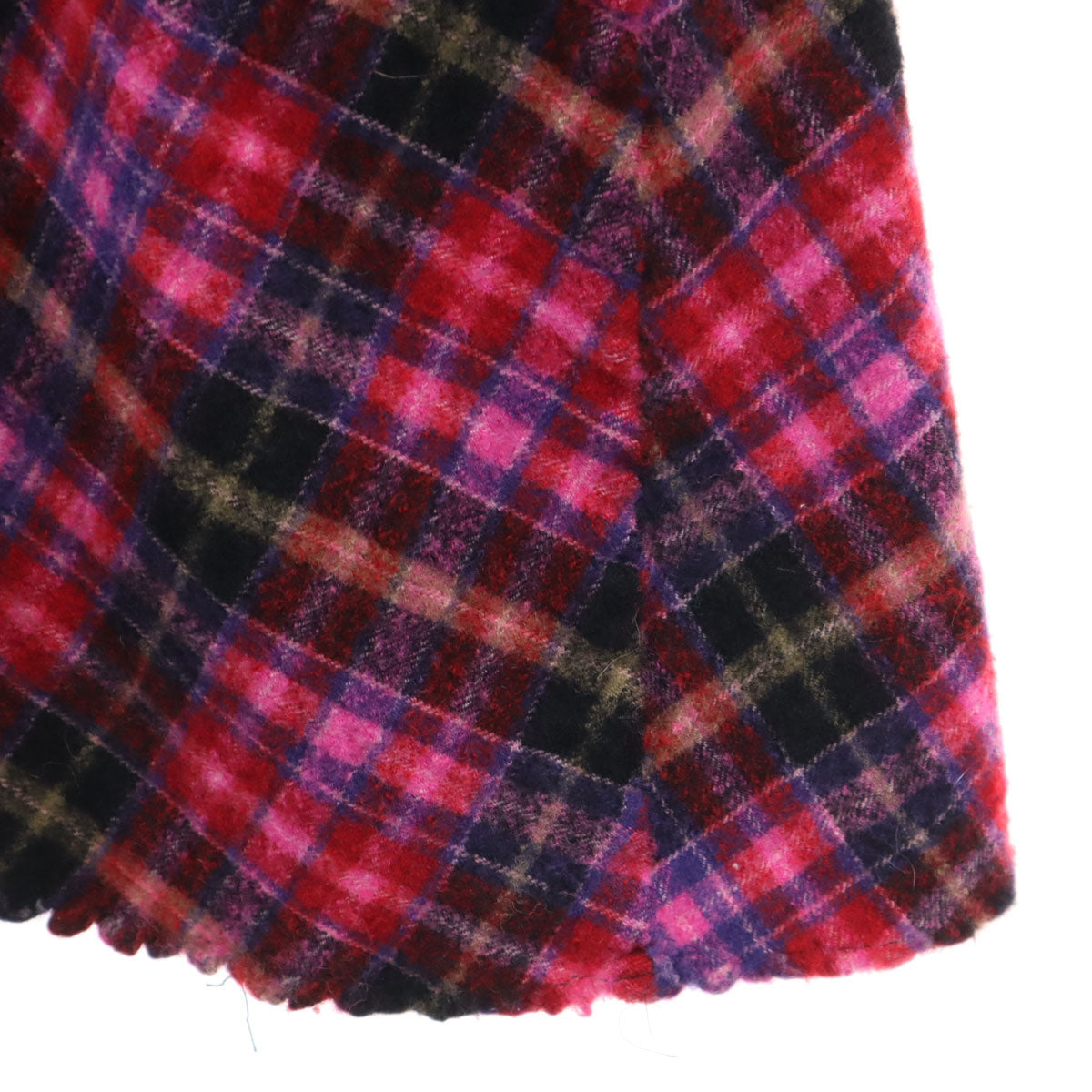 tricot COMME des GARCONS トリココムデギャルソン 2004年 日本製 チェック柄 ミモレ丈 アシメ フレアスカート S ピンク レディース