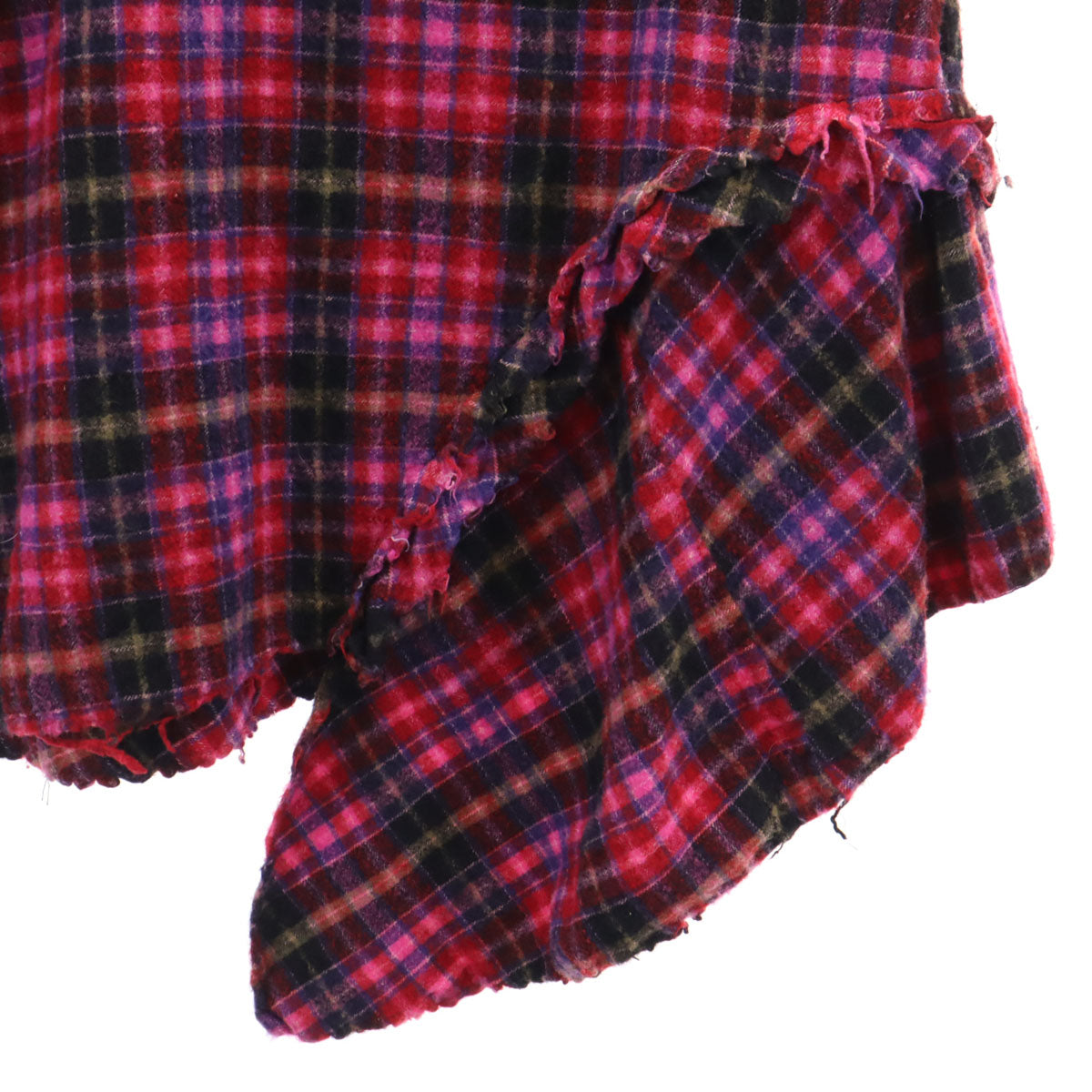 tricot COMME des GARCONS トリココムデギャルソン 2004年 日本製 チェック柄 ミモレ丈 アシメ フレアスカート S ピンク レディース