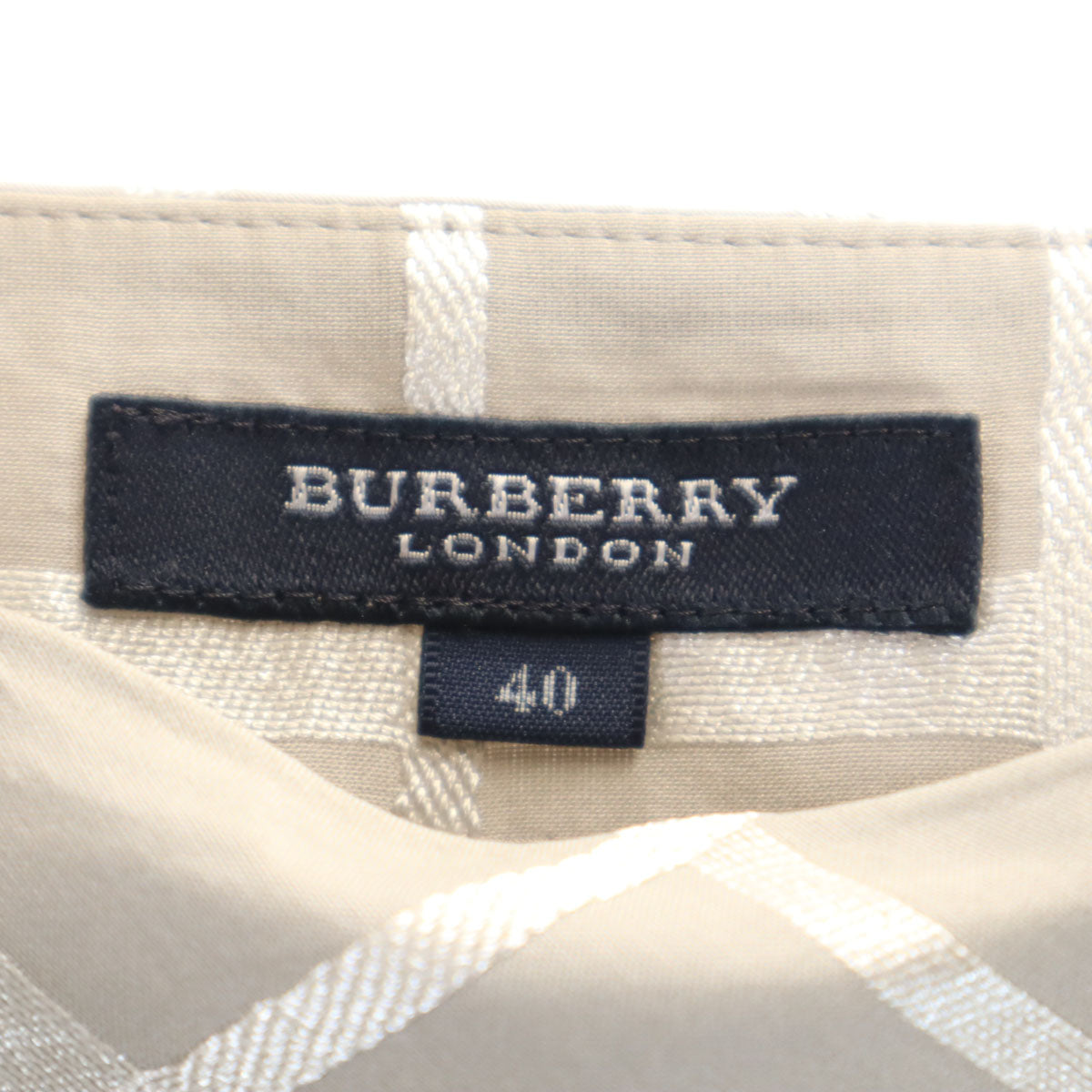 BURBERRY LONDON バーバリーロンドン 日本製 チェック柄 ミディ丈 フレアスカート 40 グレー 三陽商会 レディース