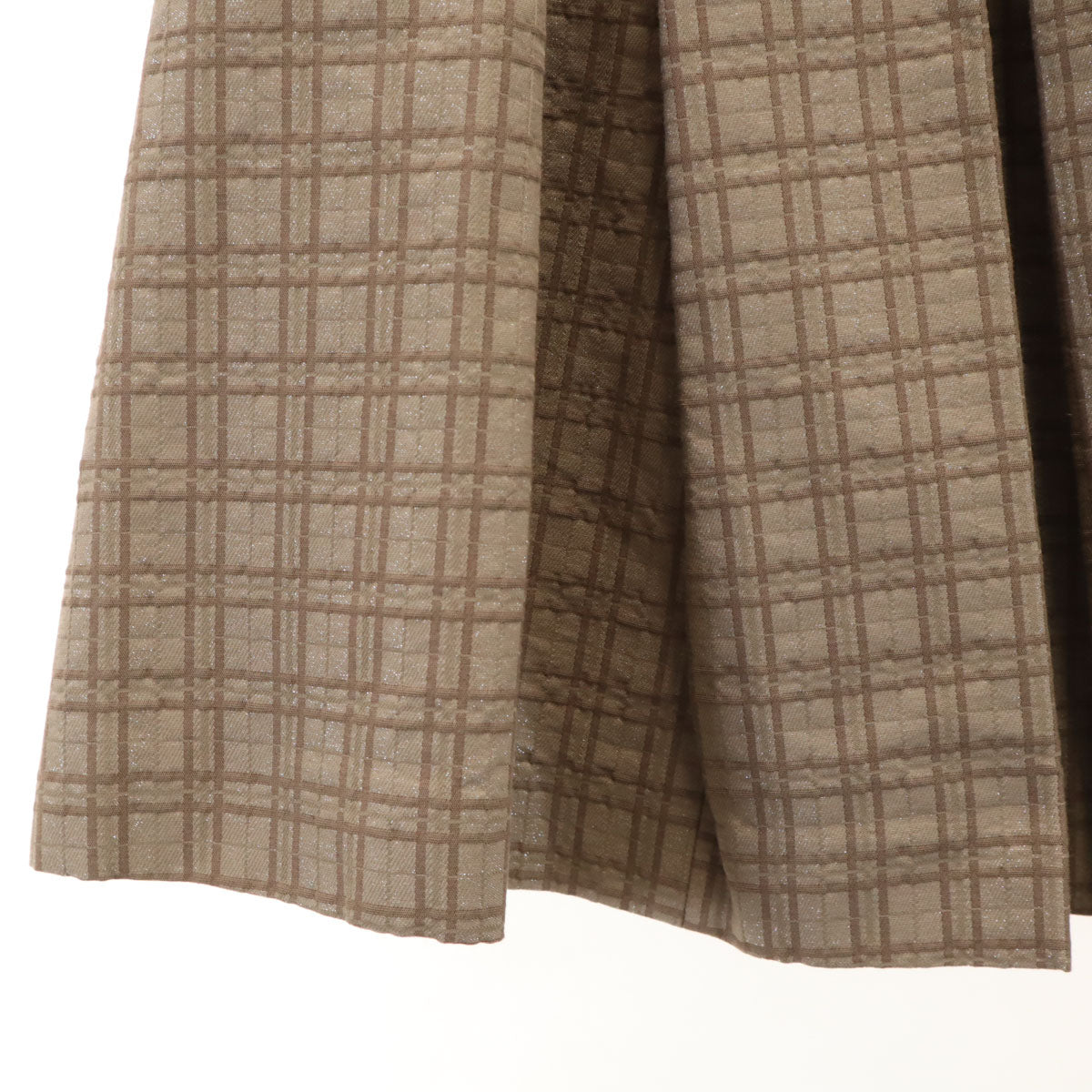 BURBERRY BLACK LABEL バーバリーブラックレーベル 日本製 チェック柄 ミニ丈 プリーツスカート 38 アッシュブラウン 三陽商会 レディース