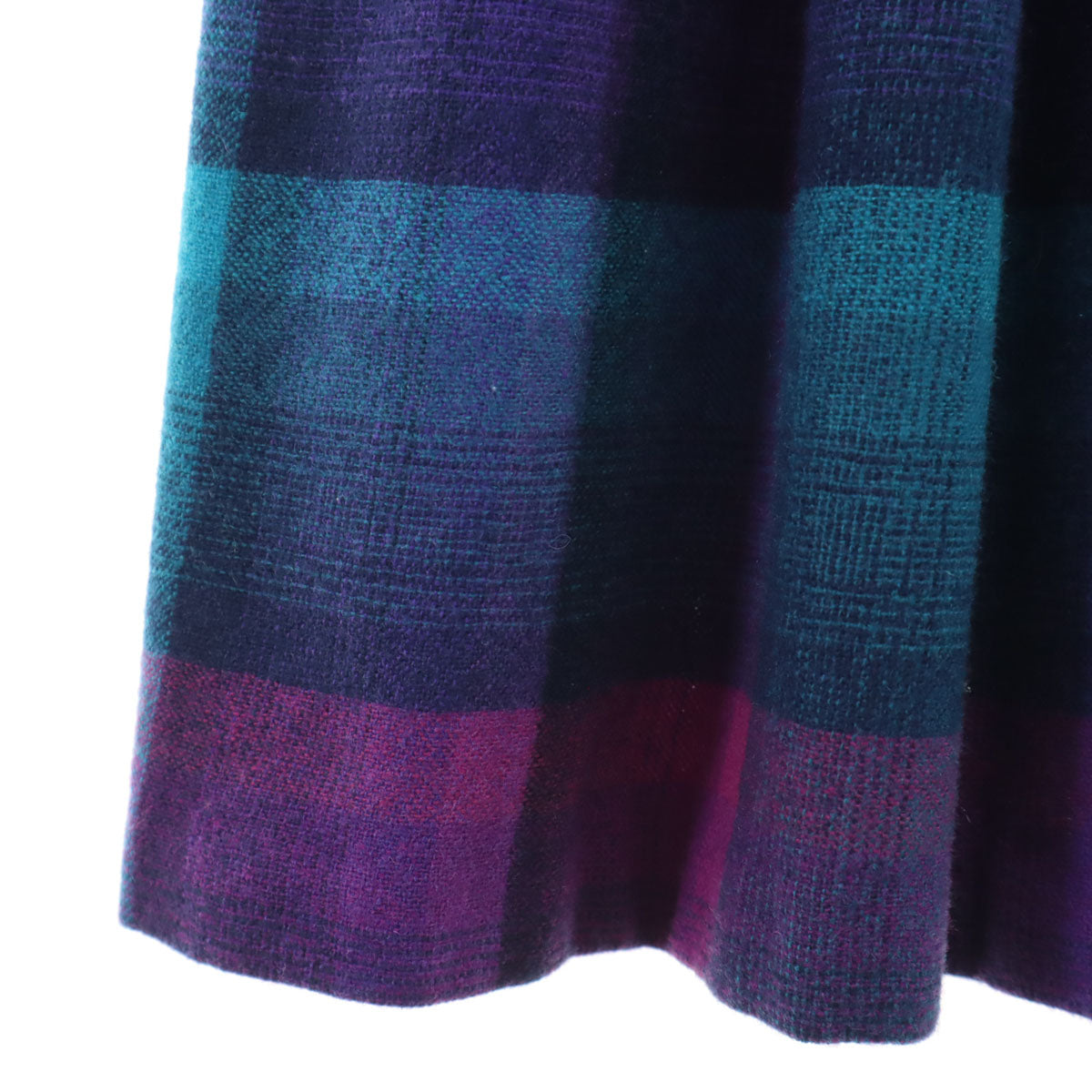 美品 PENDLETON ペンドルトン 70s USA製 ヴィンテージ チェック柄 ミモレ丈 フランネル プリーツスカート 10 パープル レディース