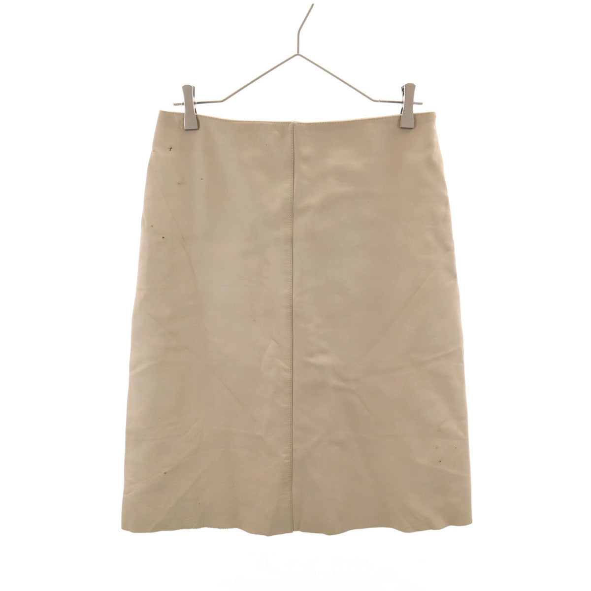 A.P.C. アーペーセー フランス製 ミディ丈 牛革レザー タイトスカート M ベージュ レディース