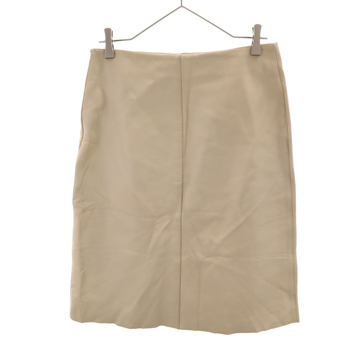 A.P.C. アーペーセー フランス製 ミディ丈 牛革レザー タイトスカート M ベージュ レディース