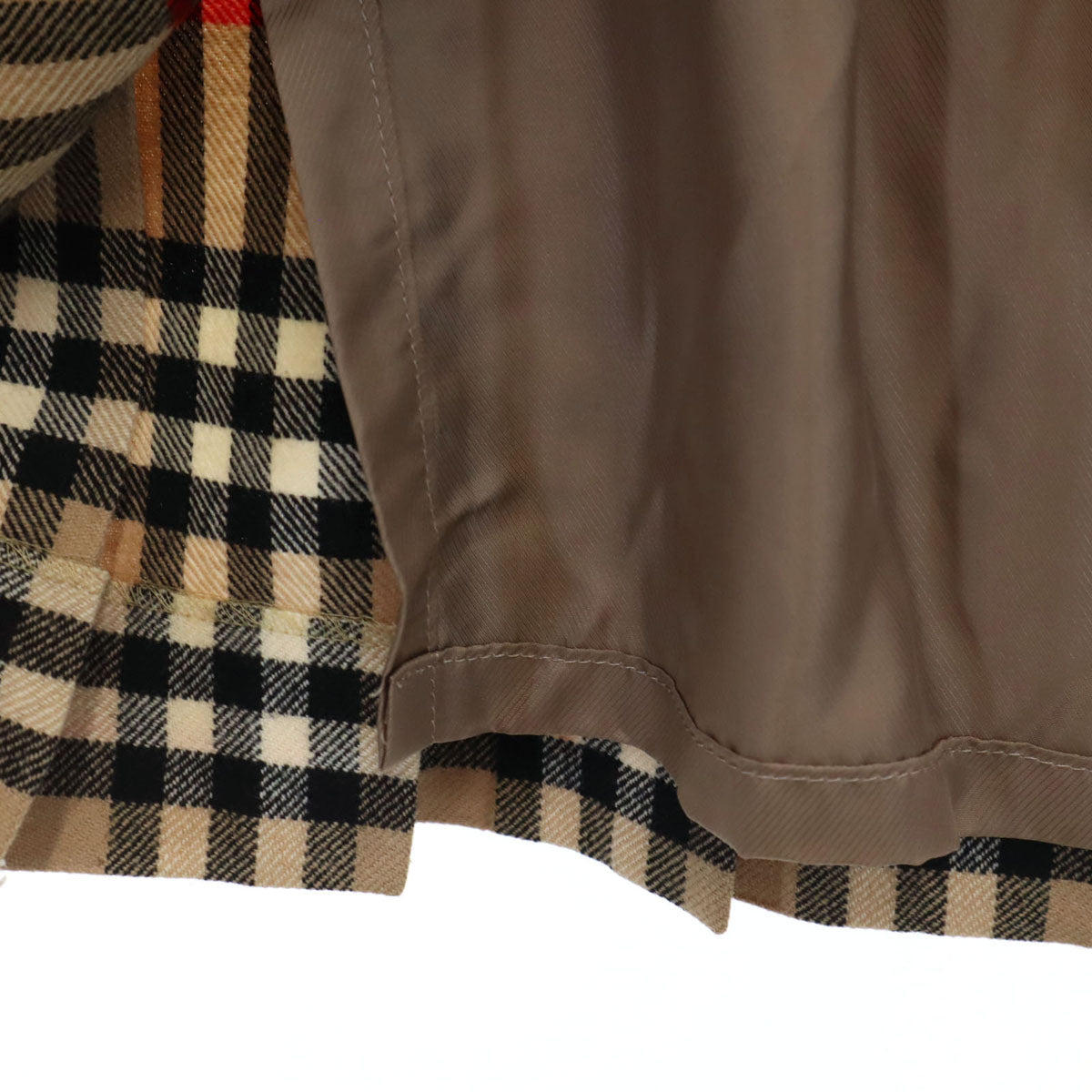 Burberrys バーバリーズ 90s オールド ノバチェック ミモレ丈 プリーツスカート SS ベージュ レディース