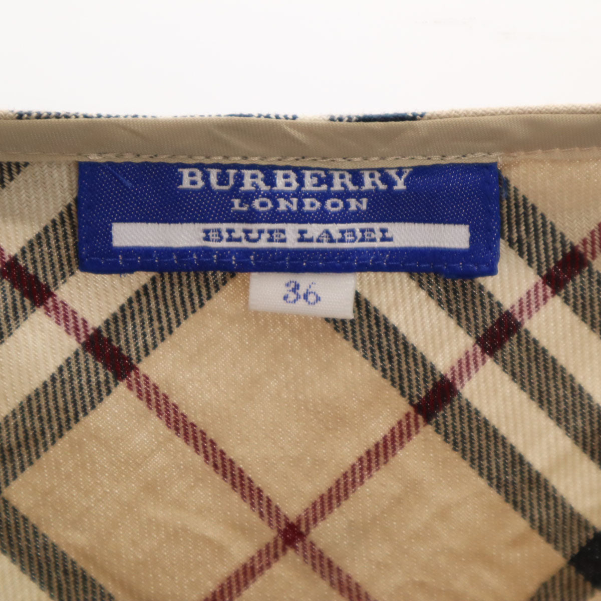 BURBERRY LONDON BLUE LABEL バーバリー ロンドン ブルーレーベル 日本製 ノバチェック ミディ丈 ラップスカート 36 ベージュ 三陽商会 レディース