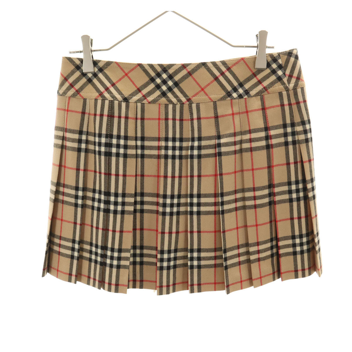 BURBERRY LONDON BLUE LABEL バーバリー ロンドン ブルーレーベル ノバチェック ミニ丈 プリーツ ラップスカート 38 ベージュ 三陽商会 レディース