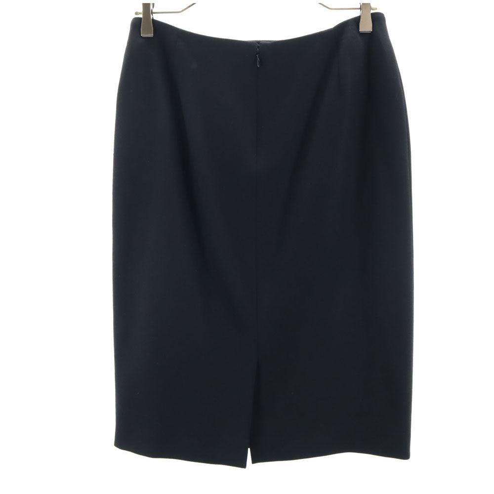 Christian Dior クリスチャンディオール ウールブレンド ミディ丈 タイトスカート 8 黒 レディース