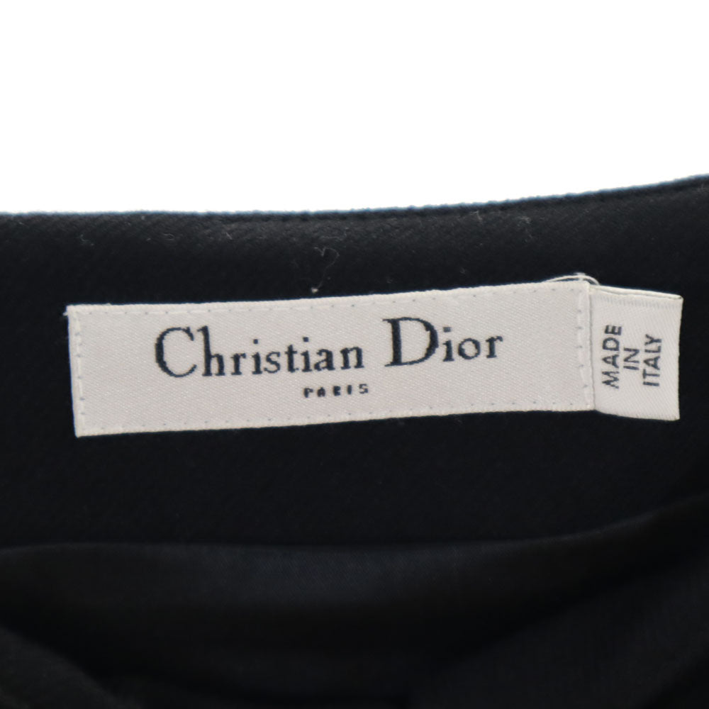 Christian Dior クリスチャンディオール ウールブレンド ミディ丈 タイトスカート 8 黒 レディース