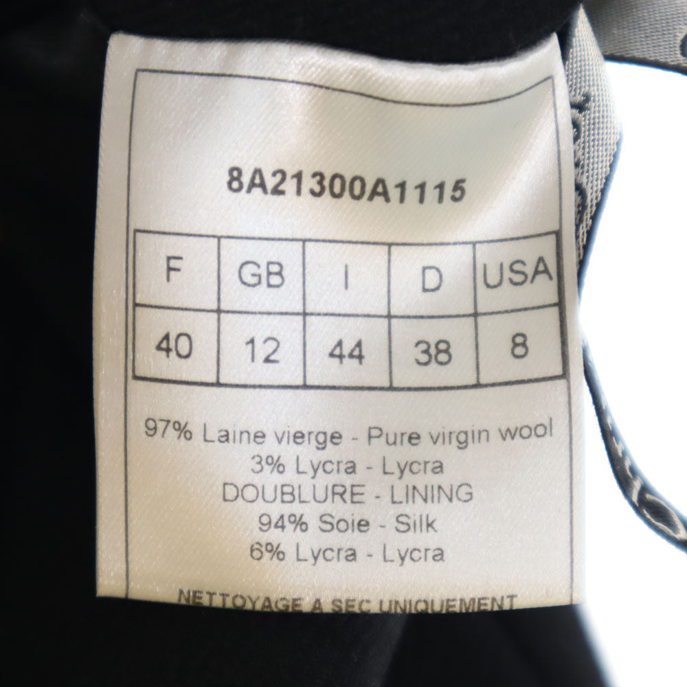 Christian Dior クリスチャンディオール ウールブレンド ミディ丈 タイトスカート 8 黒 レディース