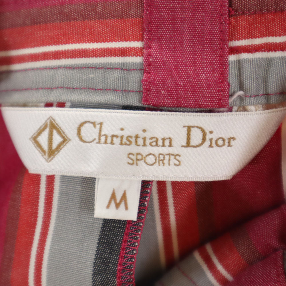 クリスチャンディオール 90s スポーツ オールド ストライプ柄 ミニ丈 台形 スカート M ピンク系 Christian Dior SPORTS タグ付き レディース