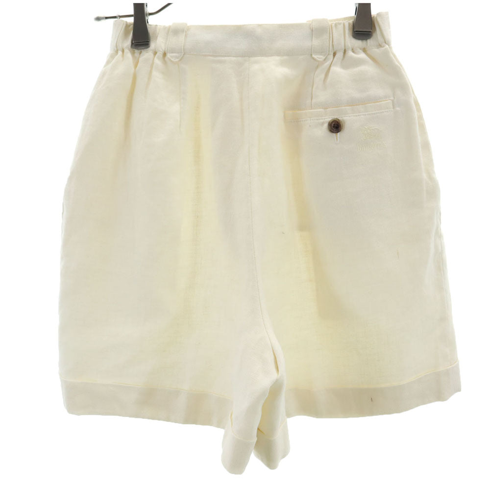 Burberrys バーバリーズ 90s リネン100％ オールド ショートパンツ M アイボリー レディース