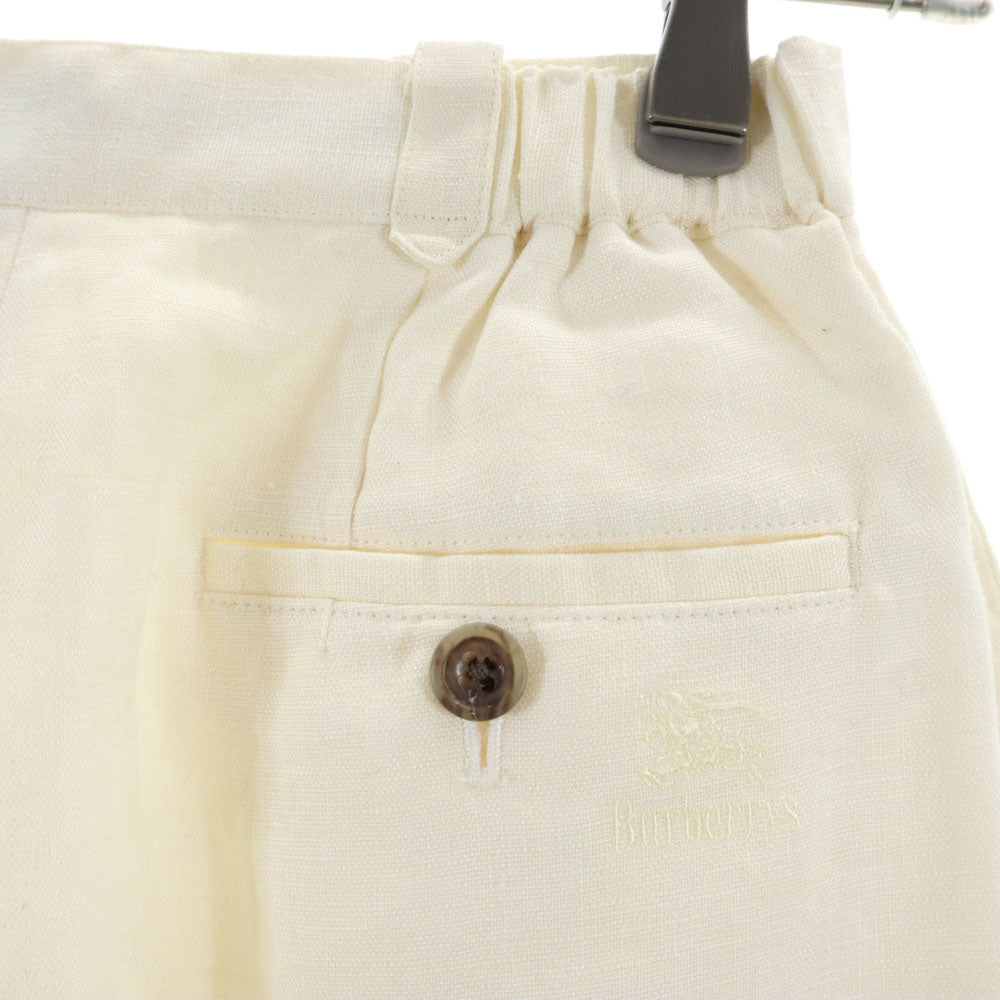 Burberrys バーバリーズ 90s リネン100％ オールド ショートパンツ M アイボリー レディース