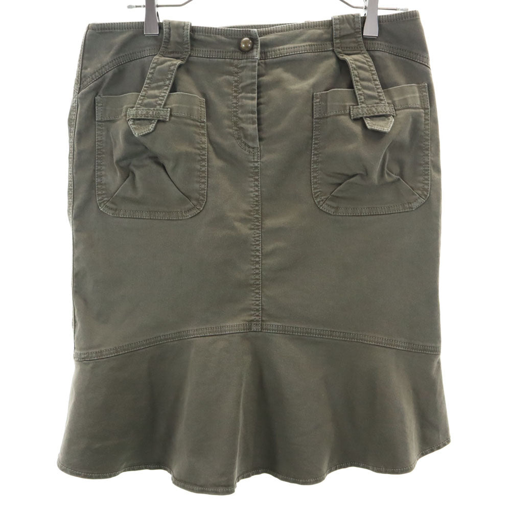 MAX&CO マックスアンドコー ミディ丈 裾フレア スカート 42 カーキ系 レディース