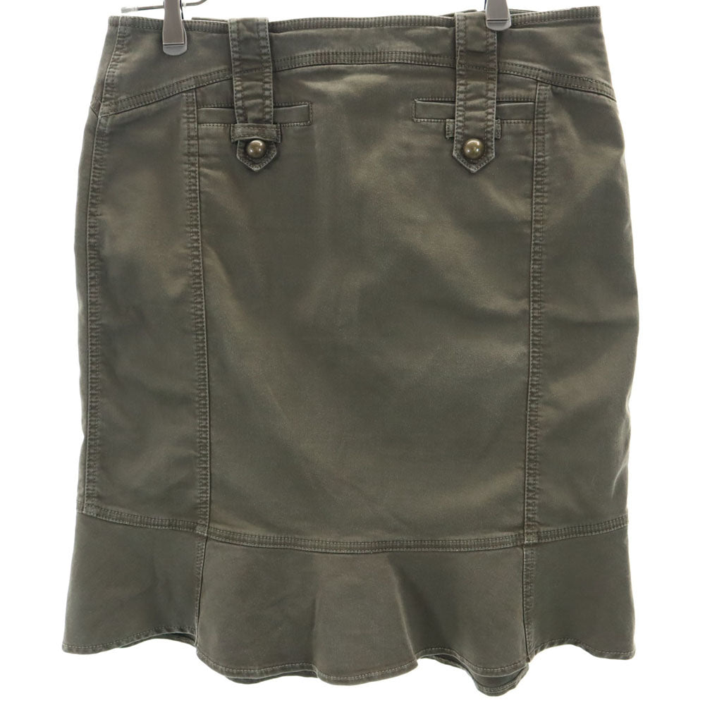 MAX&CO マックスアンドコー ミディ丈 裾フレア スカート 42 カーキ系 レディース