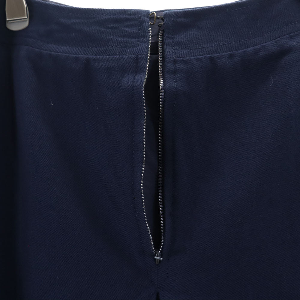 CELINE セリーヌ ミディ丈 フレアスカート 38 ネイビー PARIS レディース