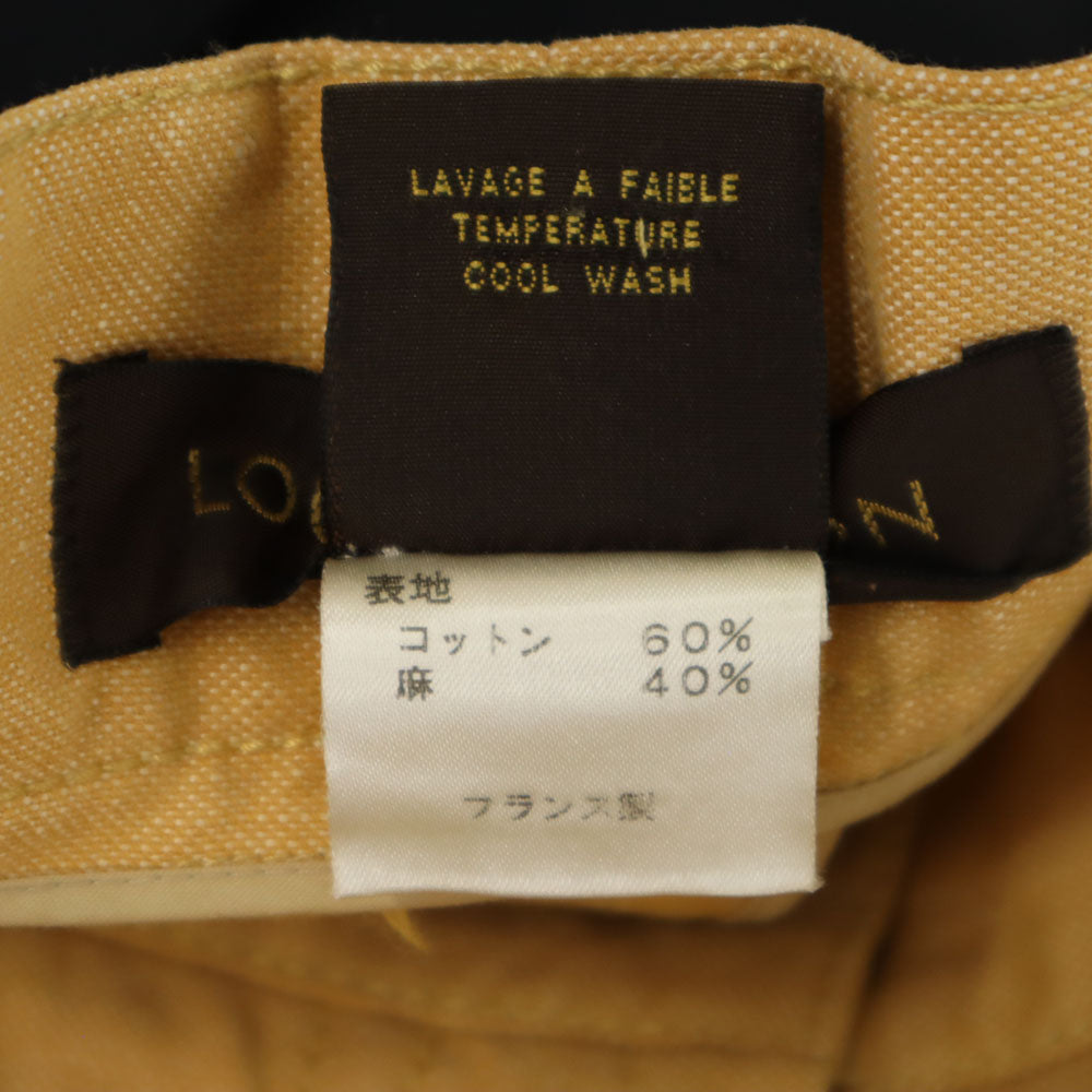LOUIS VUITTON ルイヴィトン フランス製 リネンブレンド クロップドパンツ 34 キャメル レディース