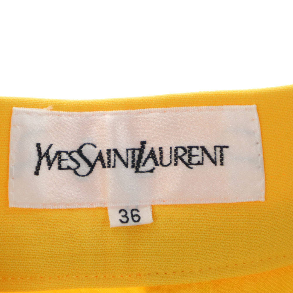 YVES SAINT LAURENT イヴサンローラン 90s オールド ミモレ丈 タイトスカート 36 イエロー レディース