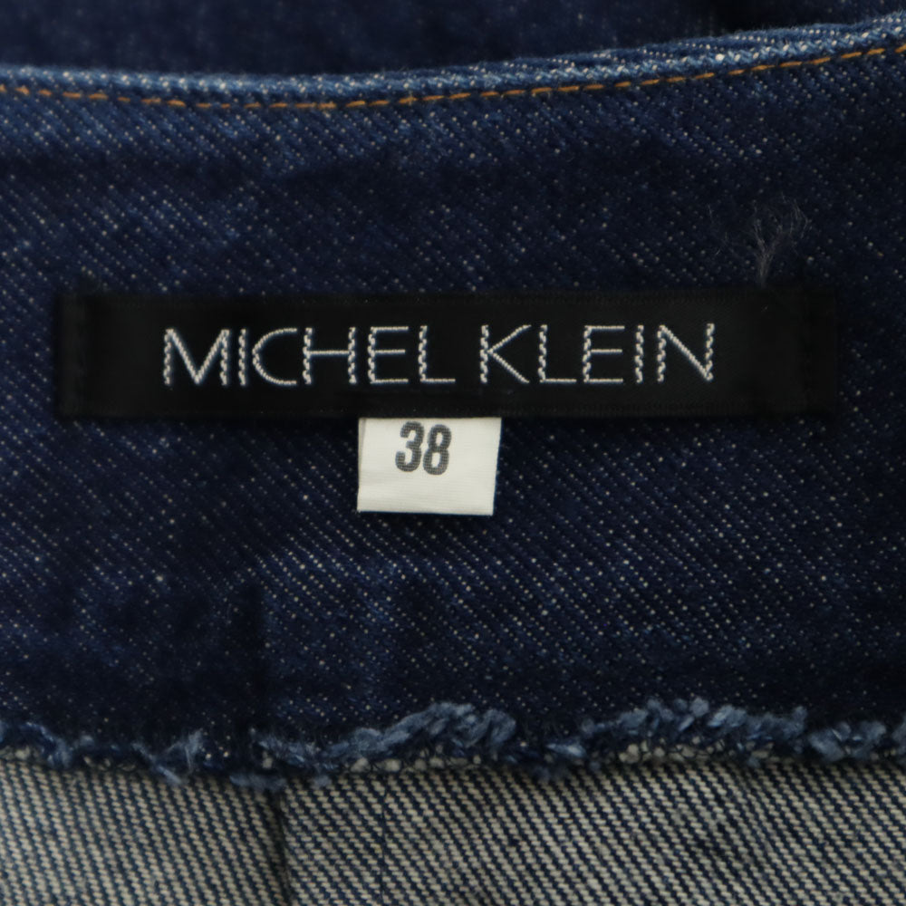 ミッシェルクラン ミディ丈 タイト デニムスカート 38 インディゴブルー MICHEL KLEIN レディース