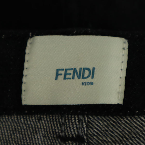 未使用 フェンディ デニムショートパンツ 6A ブラック FENDI KIDS タグ付き キッズ