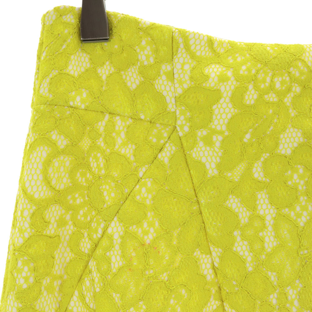 Laurel ローレル 未使用 ミディ丈 レース タイトスカート 38 イエロー タグ付き レディース