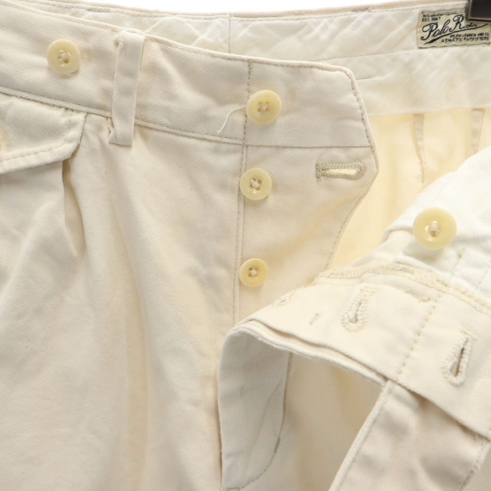 ポロバイラルフローレン ショートパンツ W32 ホワイト系 Polo by Ralph Lauren ボタンフライ メンズ