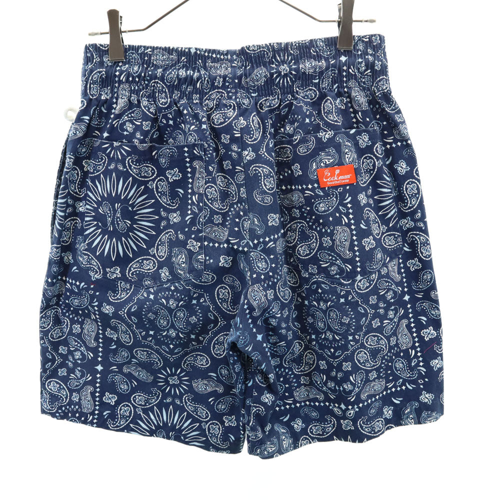 クックマン ペイズリー柄 ショートパンツ M ネイビー Cookman メンズ
