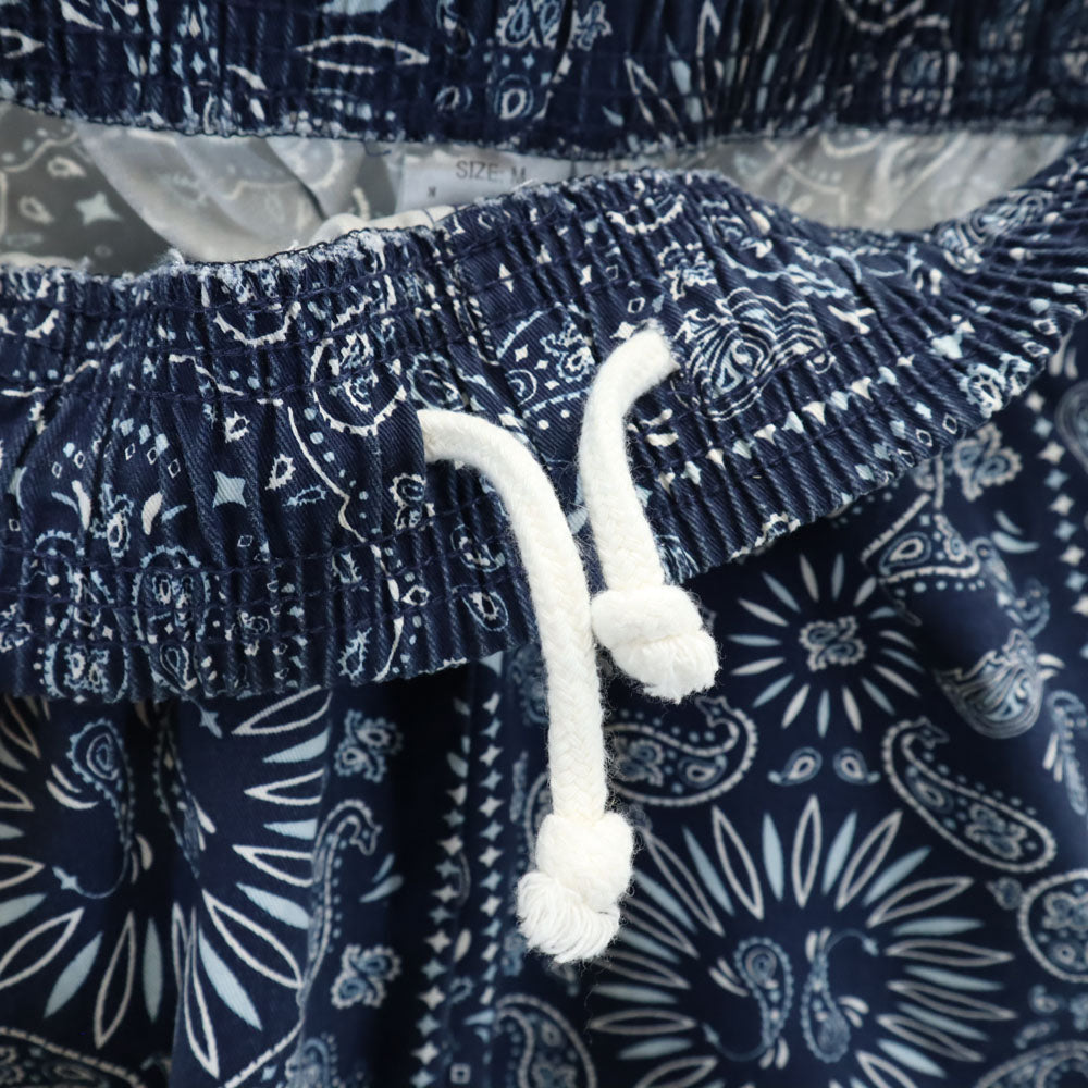 クックマン ペイズリー柄 ショートパンツ M ネイビー Cookman メンズ