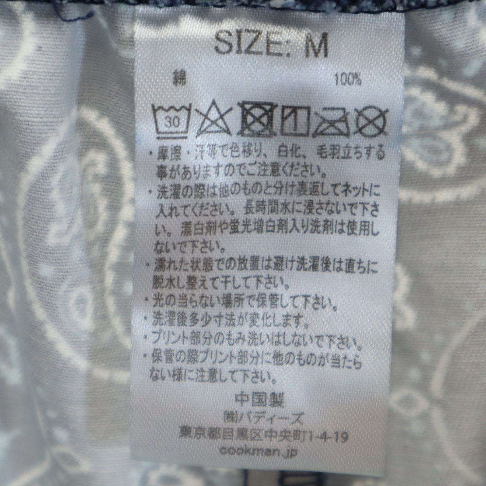 クックマン ペイズリー柄 ショートパンツ M ネイビー Cookman メンズ