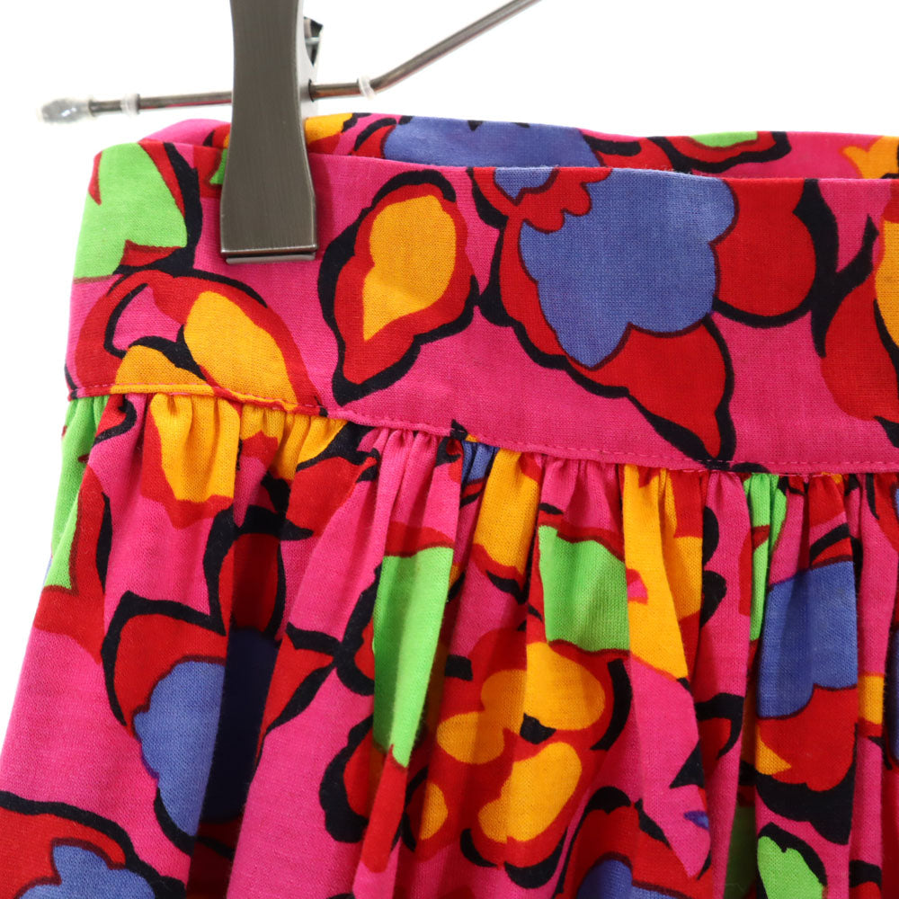 YVES SAINT LAURENT イヴサンローラン 90s オールド 花柄 ミモレ丈 ラップスカート 9号 ピンク レディース