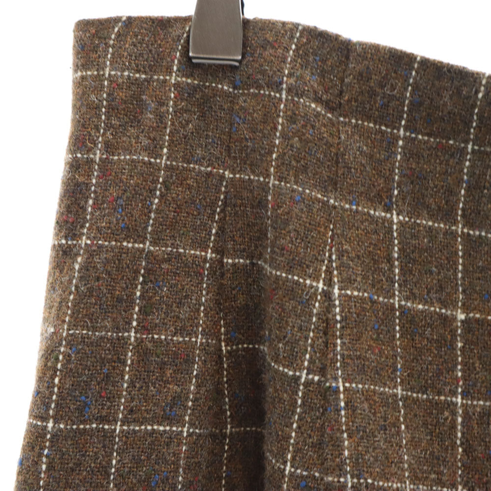 23区 ウールブレンド チェック柄 ロング丈 タイトスカート 46 ブラウン系 23ku レディース