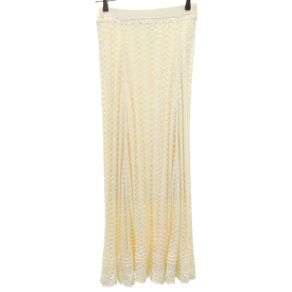 furfur ファーファー リネンブレンド ニット ロングスカート F アイボリー系 ウエストゴム レディース