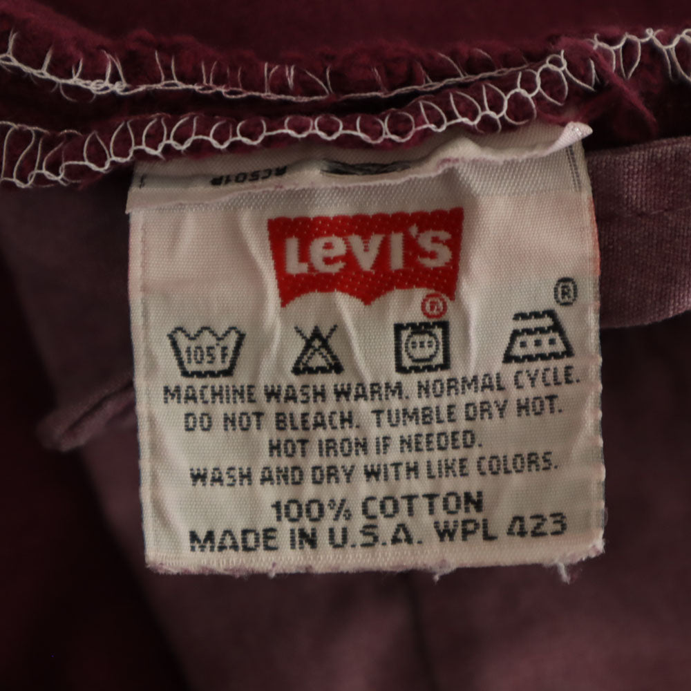 リーバイス 90s 501 USA製 オールド ショートパンツ W33 ボルドー Levi's クラッシュ レディース