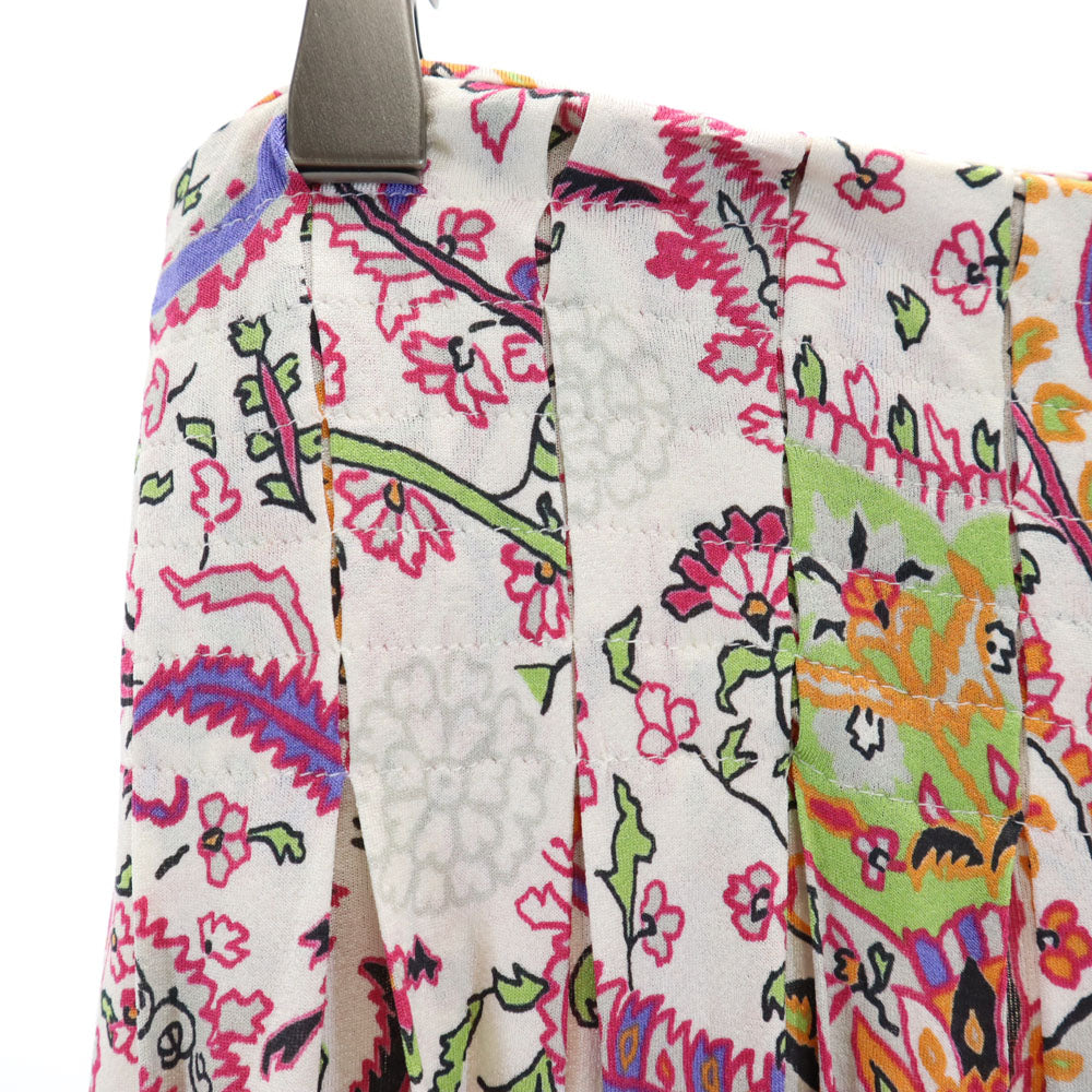 ETRO エトロ イタリア製 総柄 ミディ丈 プリーツスカート 40 ウエストゴム レディース