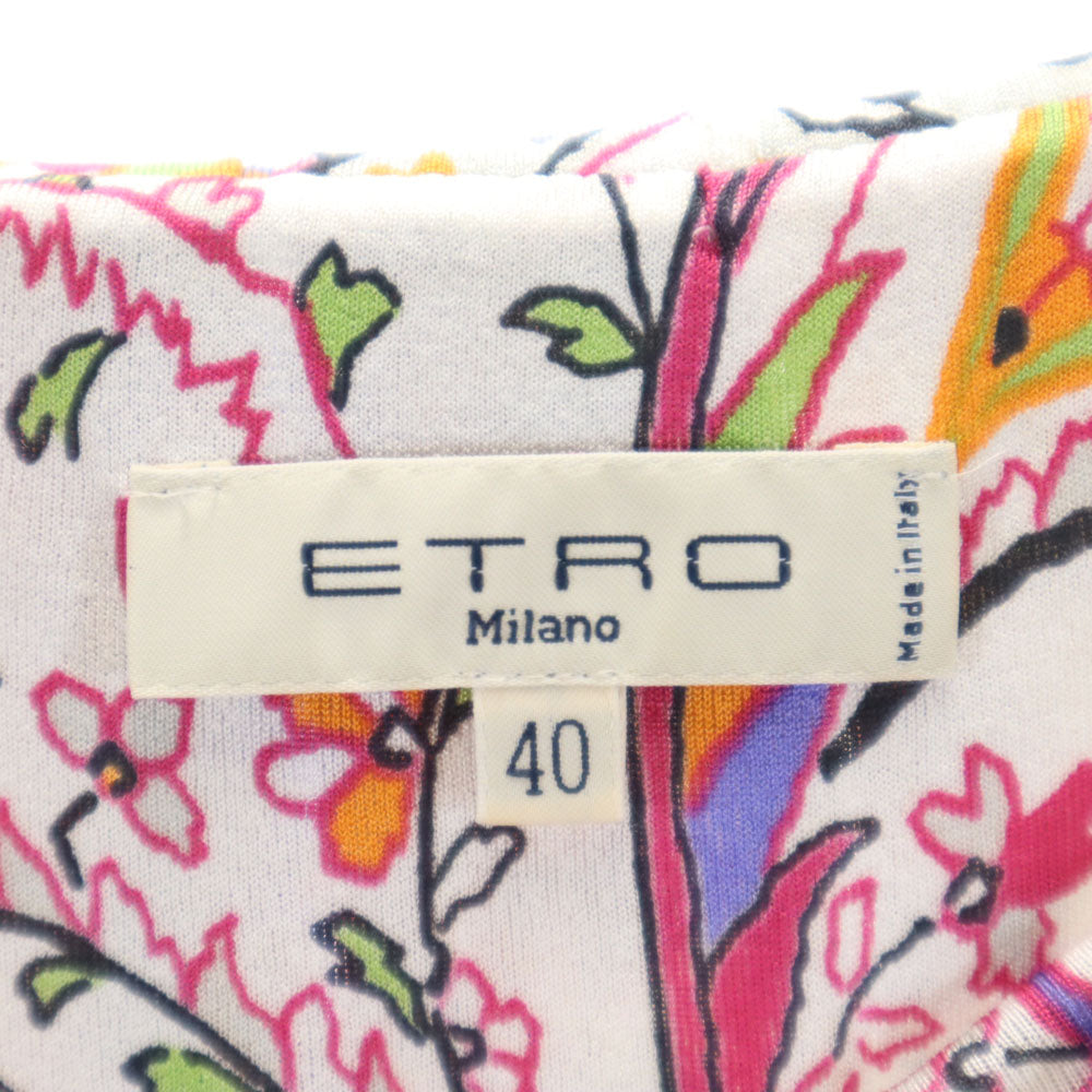 ETRO エトロ イタリア製 総柄 ミディ丈 プリーツスカート 40 ウエストゴム レディース