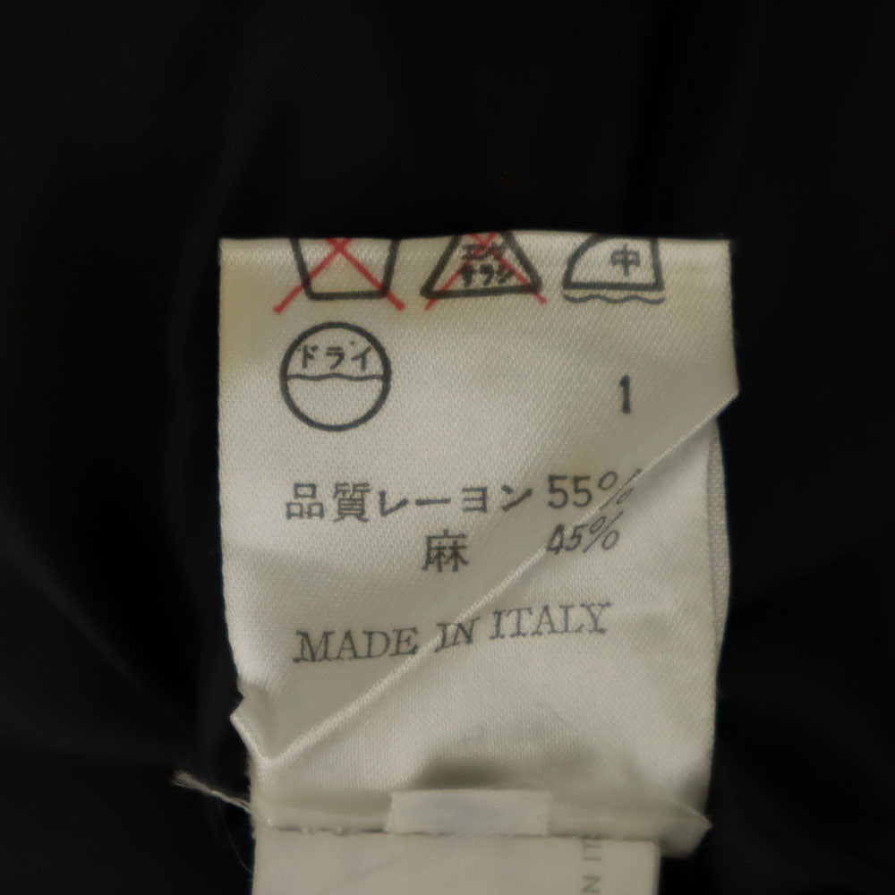 ドルチェアンドガッバーナ イタリア製 リネンブレンド 斜ストライプ柄 ミニ丈 ラップスカート 40 チャコールブラック系 DOLCE&GABBANA レディース