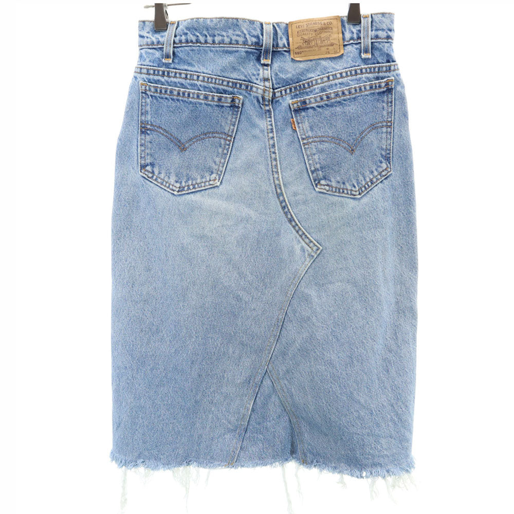 リーバイス 90s 550 オールド ミディ丈 デニムスカート W29 アイスブルー Levi's レディース