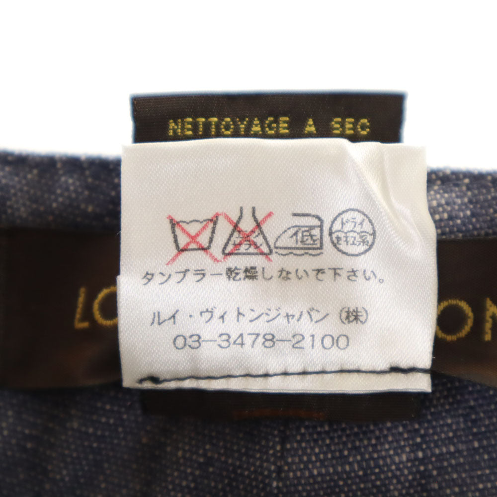 LOUIS VUITTON ルイヴィトン フランス製 ミディ丈 デニムスカート 36 ネイビー レディース