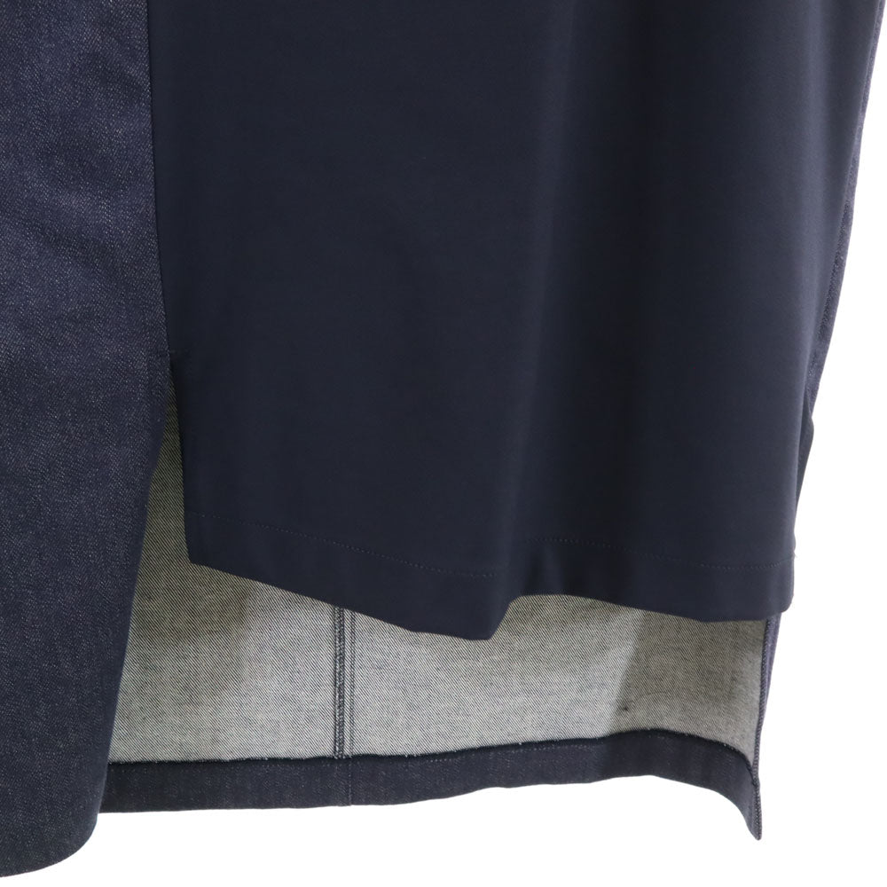 β ベータ 日本製 ロング丈 ストレッチ切替 デニムスカート 9 ネイビー レディース