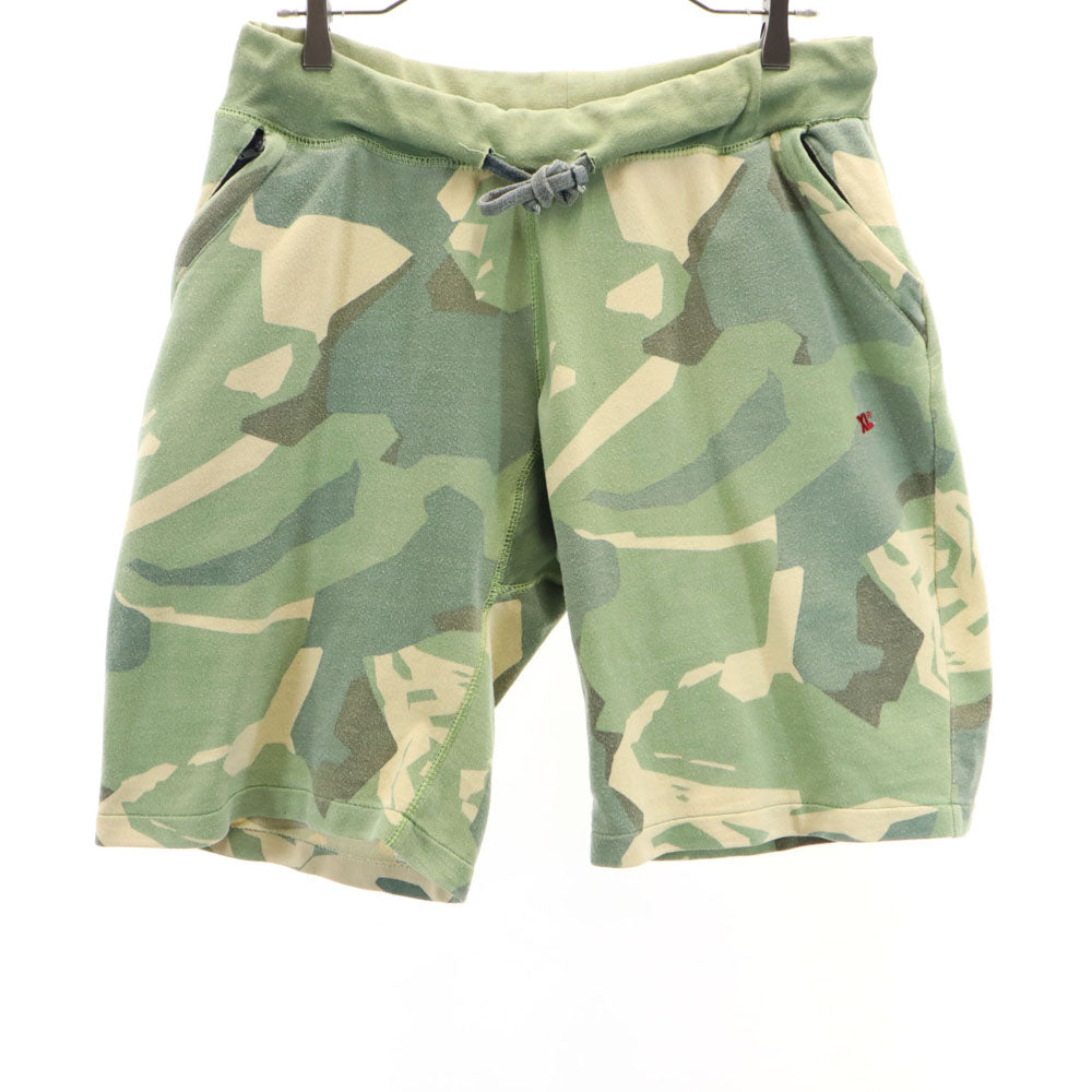 エクストララージ カモフラ柄 スウェット ハーフパンツ L グリーン系 XLARGE 迷彩 ショート メンズ