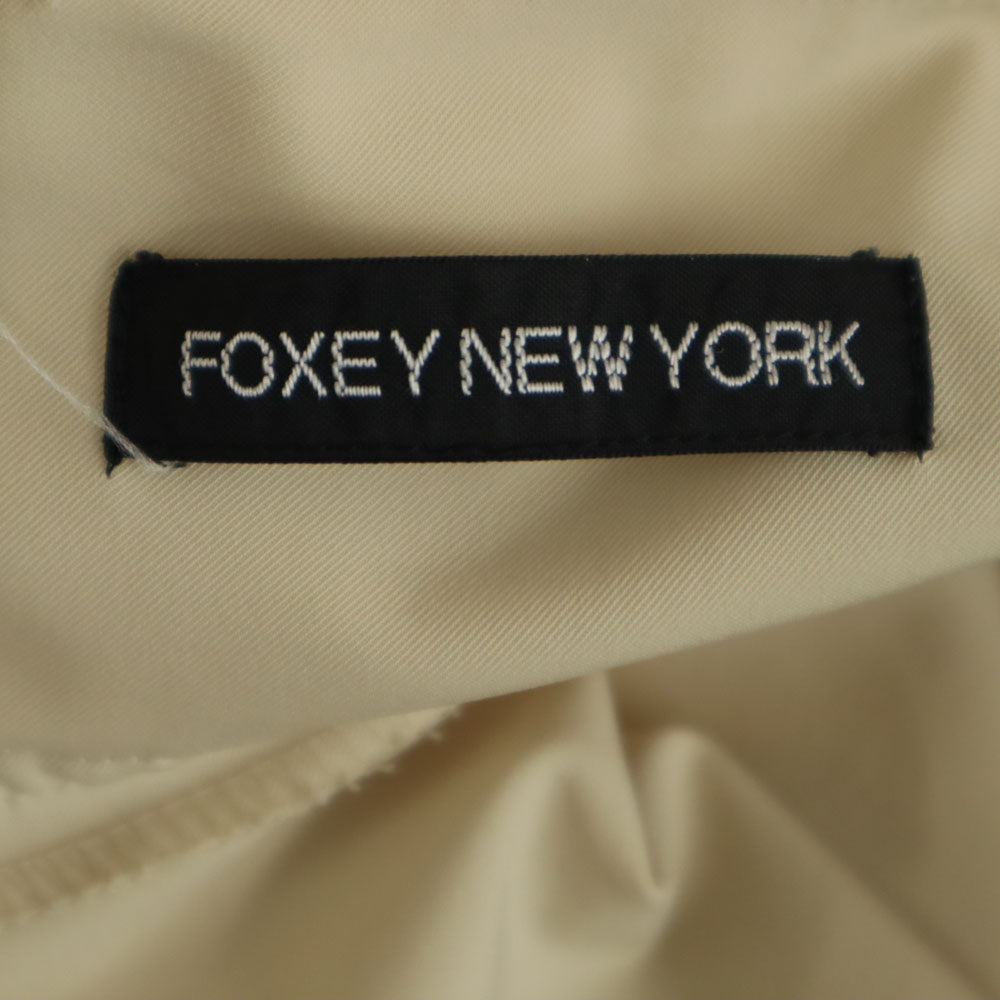 FOXEY NEW YORK フォクシーニューヨーク 日本製 ミモレ丈 フレアスカート ベージュ レディース