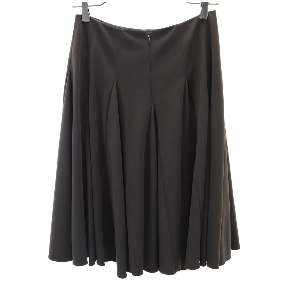 FOXEY NEW YORK フォクシーニューヨーク 日本製 ミディ丈 フレアスカート 40 ブラウン ボンディング加工 レディース