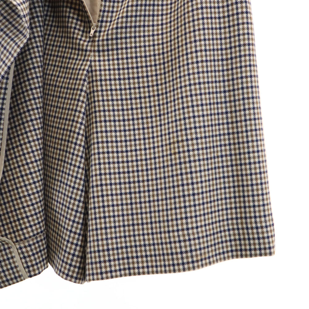 Aquascutum アクアスキュータム 日本製 ウールブレンド チェック柄 ラップ ショートパンツ ブラウン系 レディース