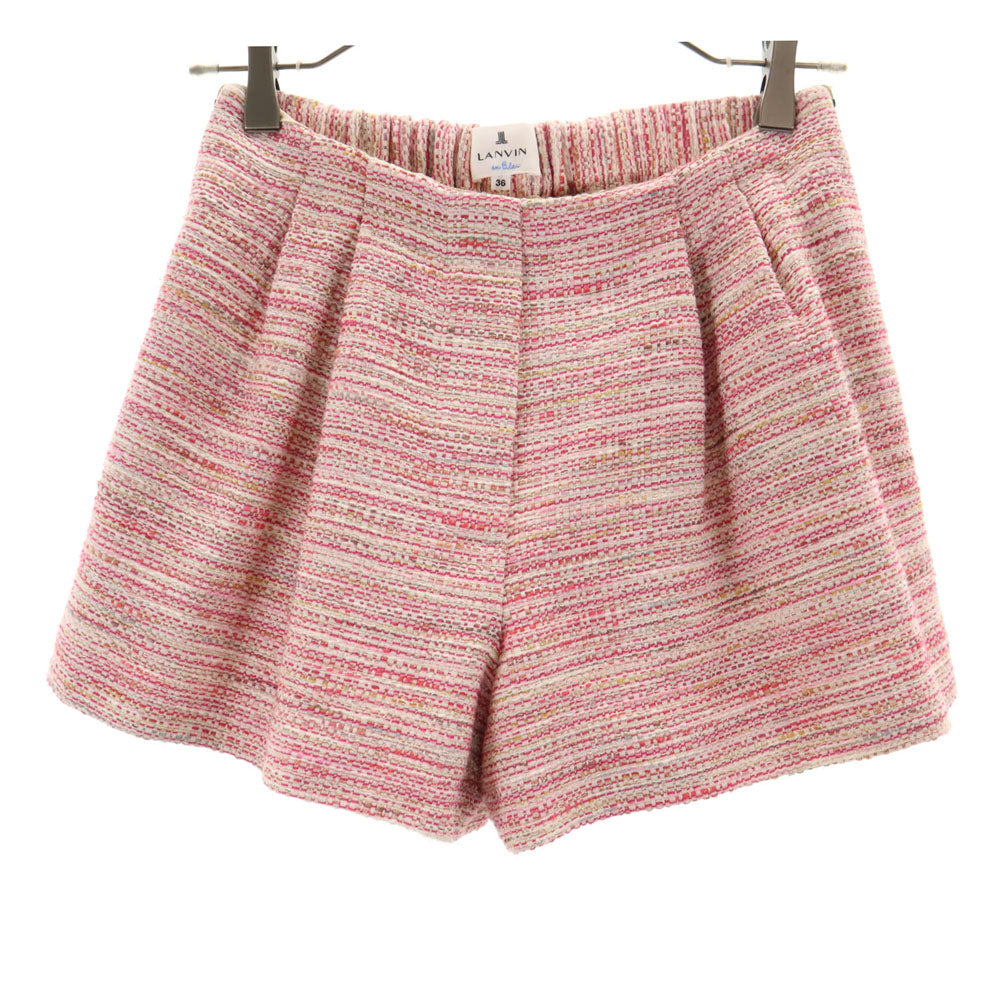 LANVIN en Bleu ランバンオンブルー 日本製 ツイード ショートパンツ 36 ピンク系 レディース