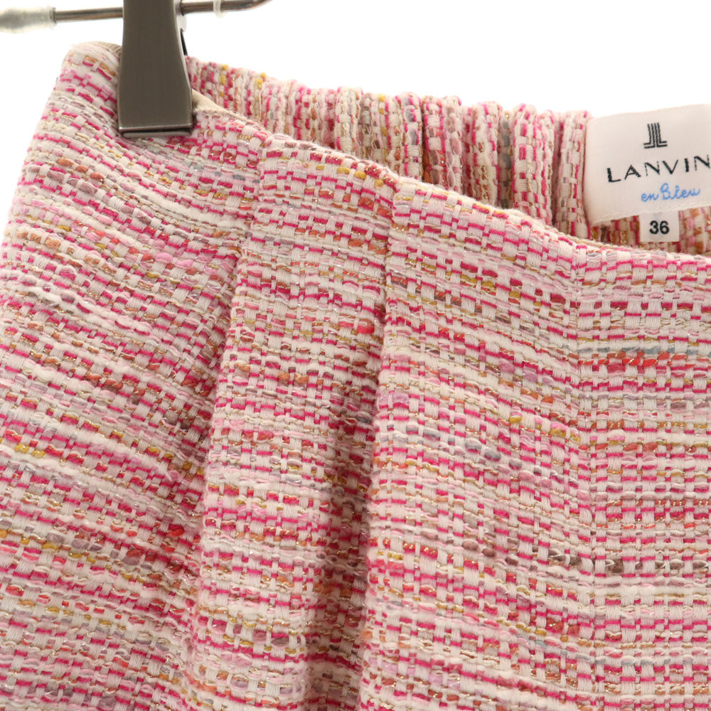 LANVIN en Bleu ランバンオンブルー 日本製 ツイード ショートパンツ 36 ピンク系 レディース