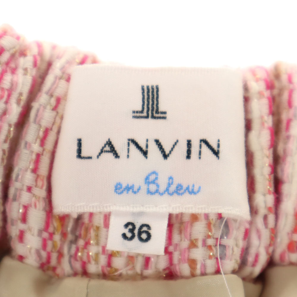LANVIN en Bleu ランバンオンブルー 日本製 ツイード ショートパンツ 36 ピンク系 レディース