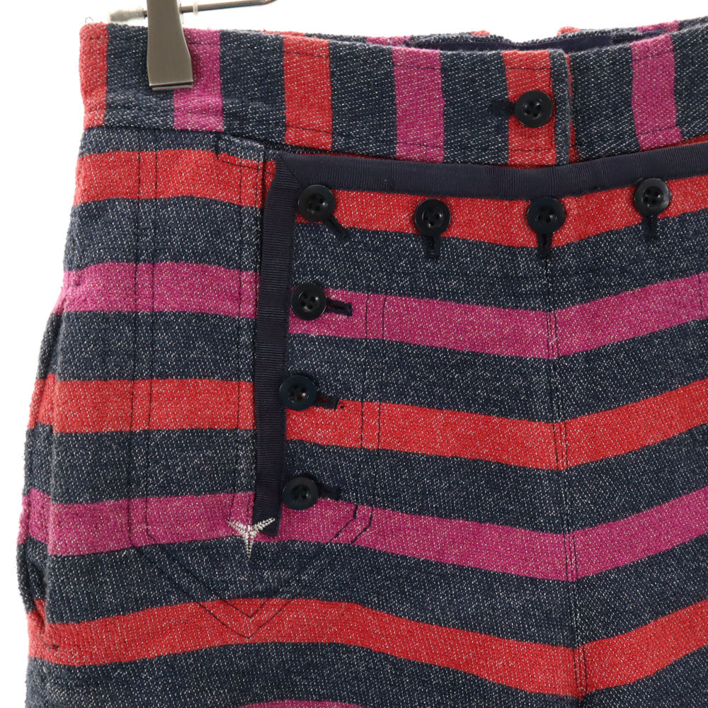 sacai luck サカイラック 日本製 ボーダー柄 ショートパンツ 1 ネイビー 他 レディース