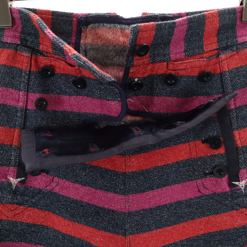 sacai luck サカイラック 日本製 ボーダー柄 ショートパンツ 1 ネイビー 他 レディース